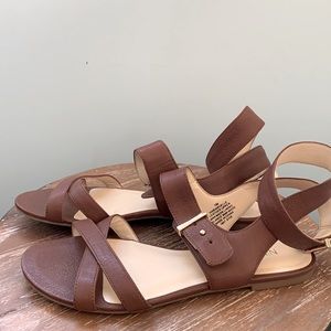 NINE WEST | brown leather sandals